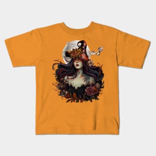 Dark Cottagecore Whimsigoth Witch Kids T-Shirt